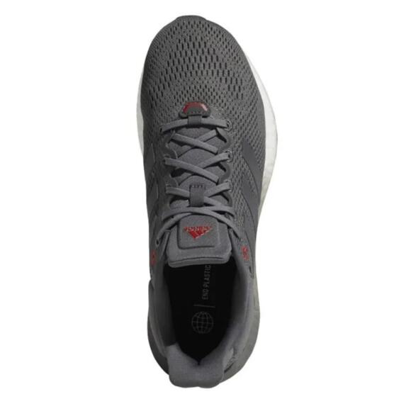 Adidas Pure Boost Grey Vivid Red Ultra Running Shoe Mens 11.5 New Fast Ship - Picture 9 of 14